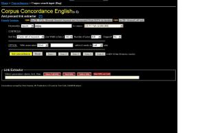Concordance tool screen